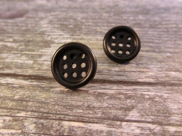 Crazy 9 Loch Knopf Ohrstecker Holz Button wood